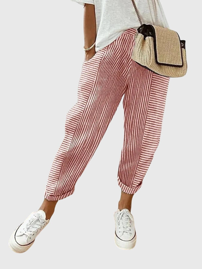 Celia | Relaxed Striped Tapered Pants