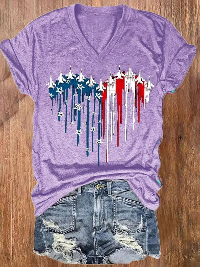 Women's Independence Day Design Printed T-Shirt