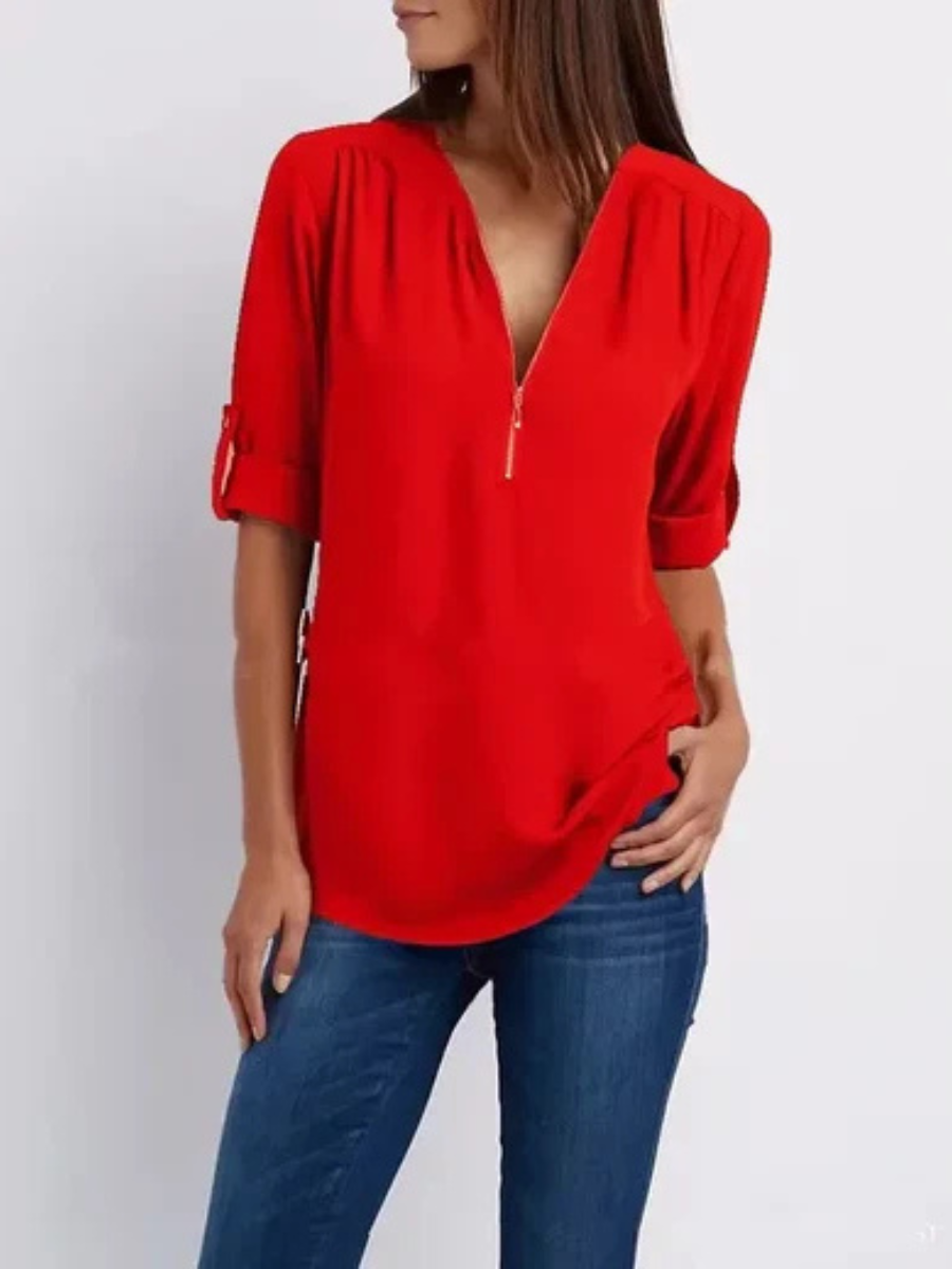 Mariana™ | Casual Everyday Zip Blouse
