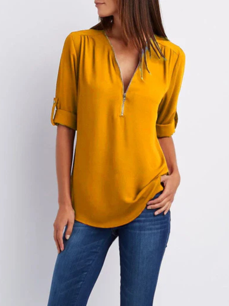 Mariana™ | Casual Everyday Zip Blouse