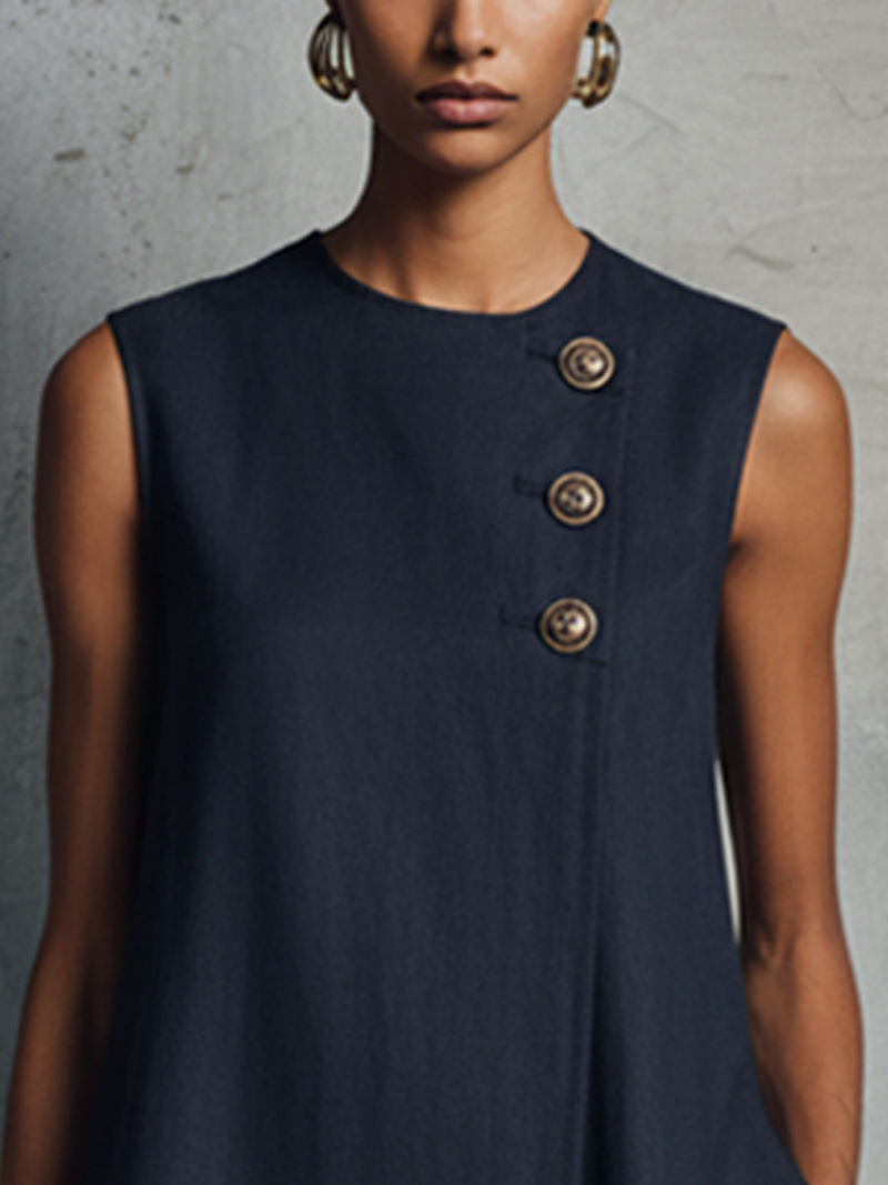 Samuel™ | Classic Button Detail Shift Dress