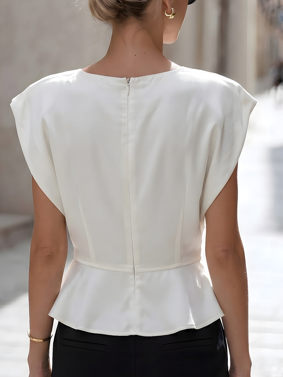 Chic Draped Peplum Blouse