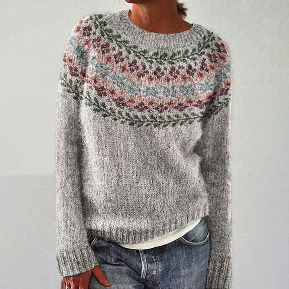 Willa | Patterned Round Neck Sweater