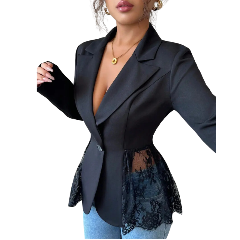 ALEXA™ – Elegant Lace Tailored Modern Blazer