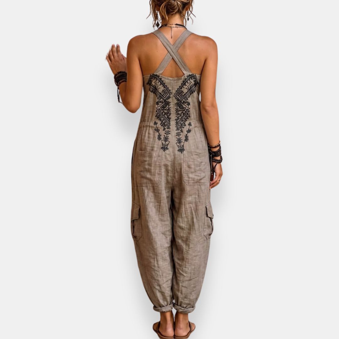 Patrice - Embroidered Boho Harem Jumpsuit