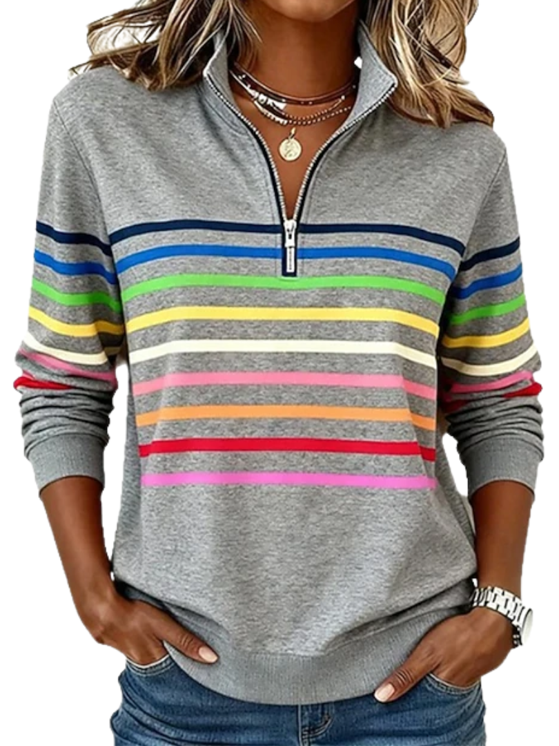 Gennie™ | Relaxed V-Neck Zipper Women’s sweatshirt