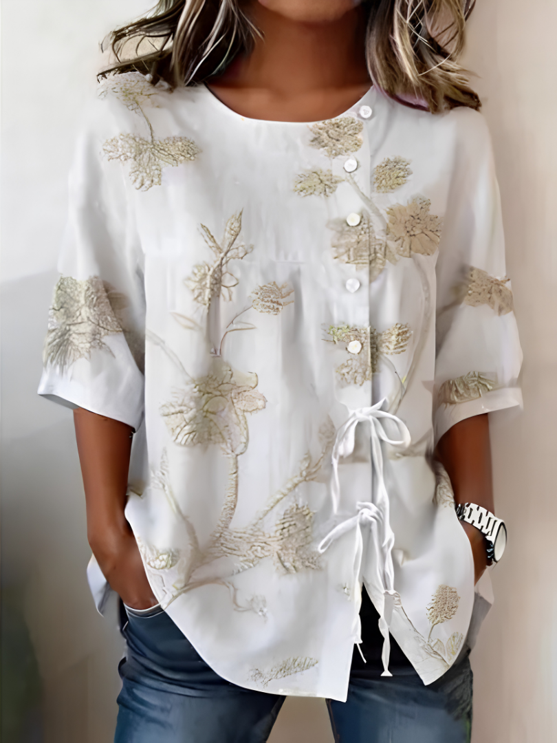 Amara™ | Elegant Floral Blouse