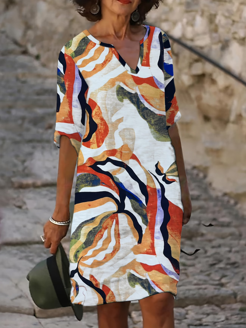 Nahla™ | Artistic Print Casual Everyday Dress