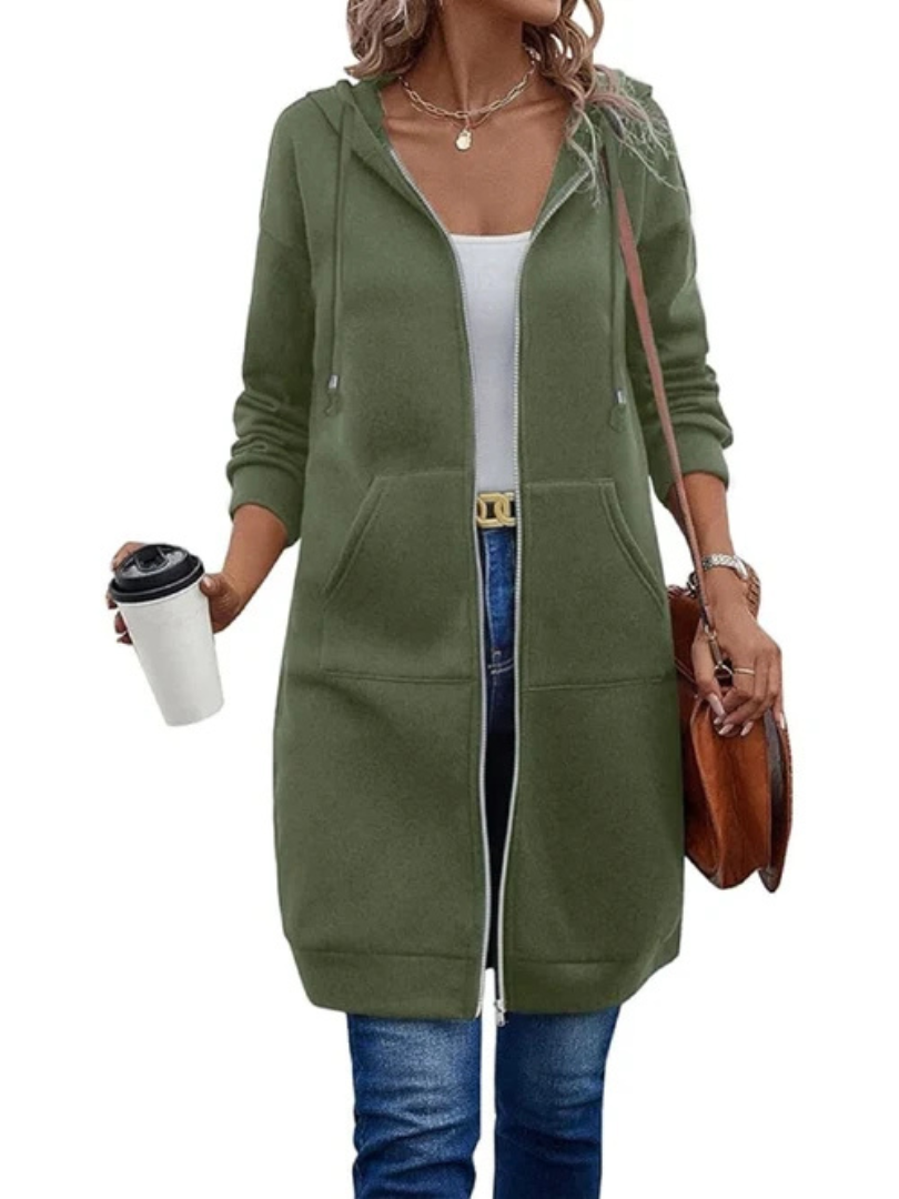 Evelina™ | Relaxed Fit Long Zip Hoodie
