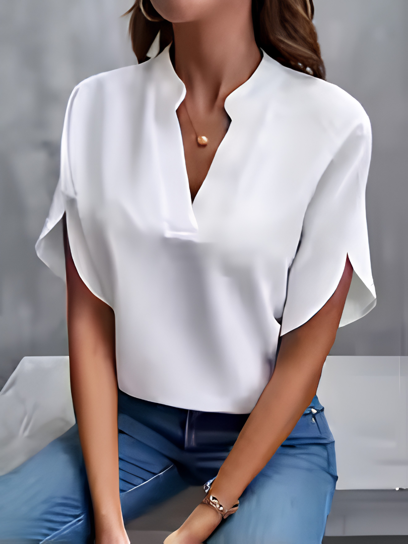 Margaux™ | Elegant Everyday V-Neck Blouse