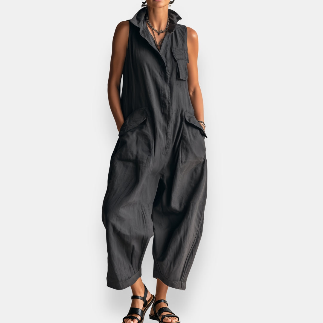 Peyton™ | Relaxed Utility Pocket Sleeveless Jumpsuit