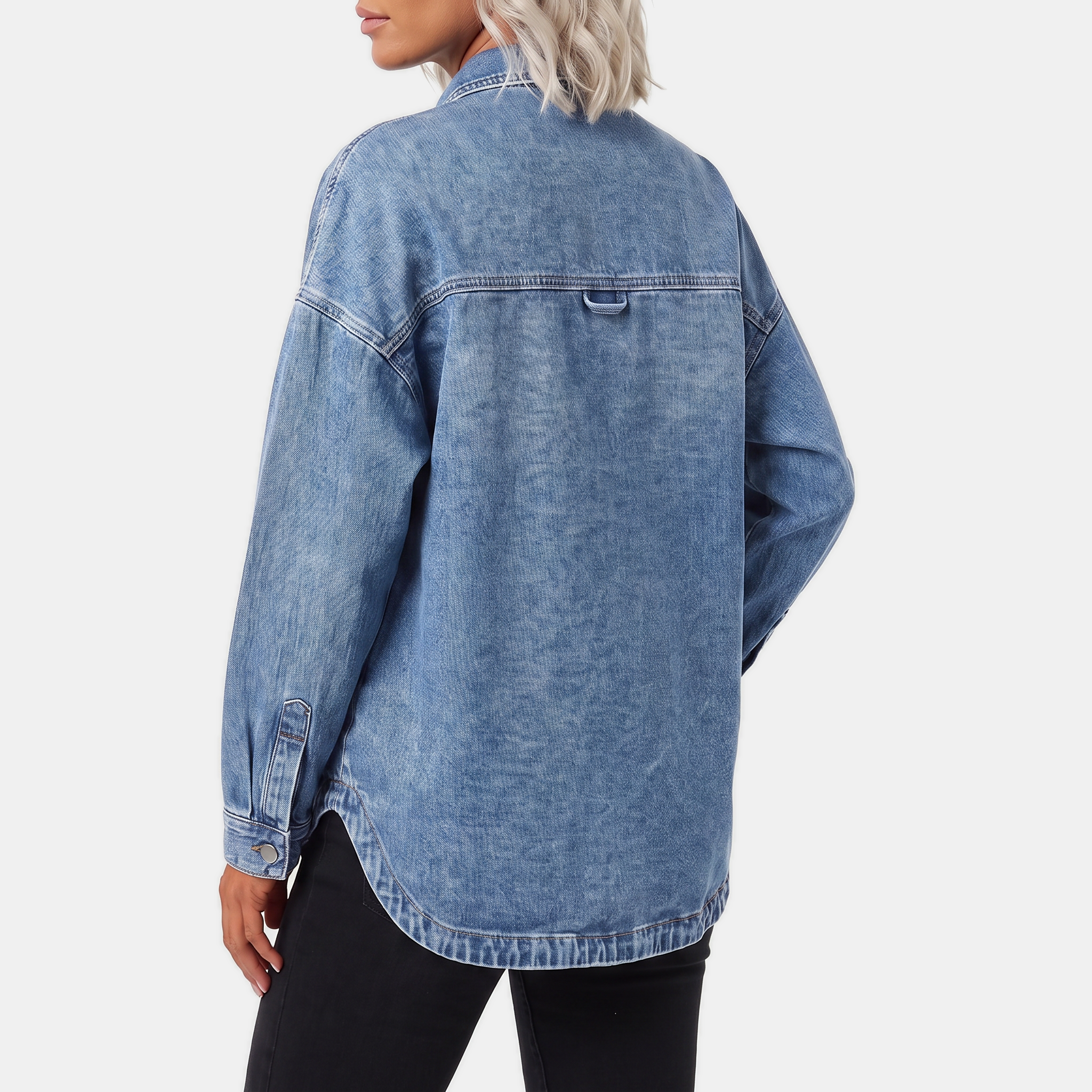 Lori™ | Relaxed Oversized Button Front Denim Jacket
