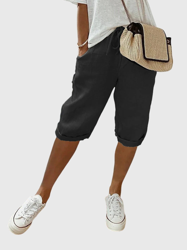 Elinor | Relaxed Drawstring Capri Pants