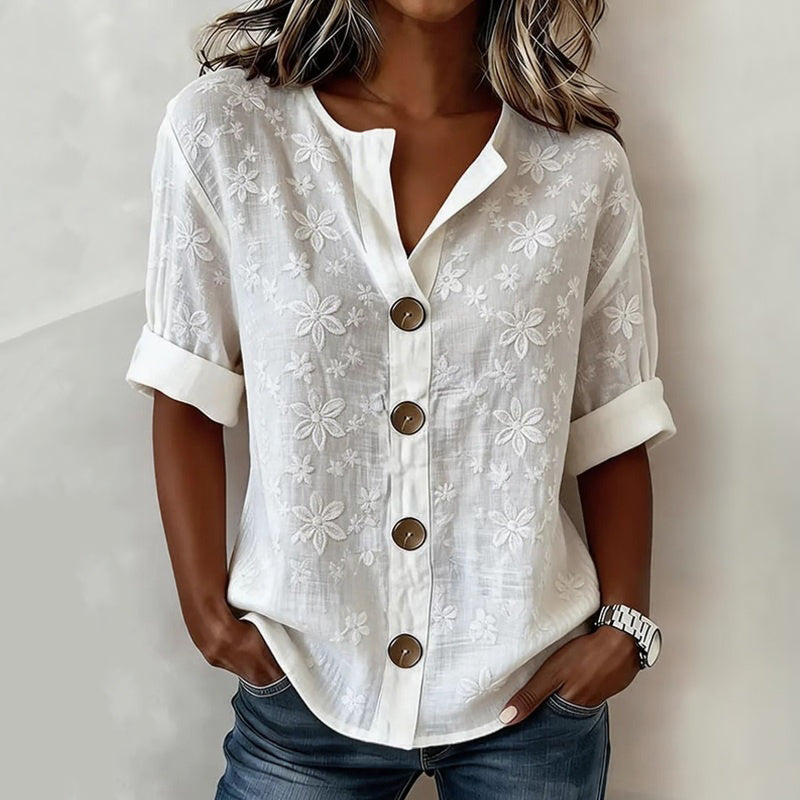 Vintage Floral Print Blouse