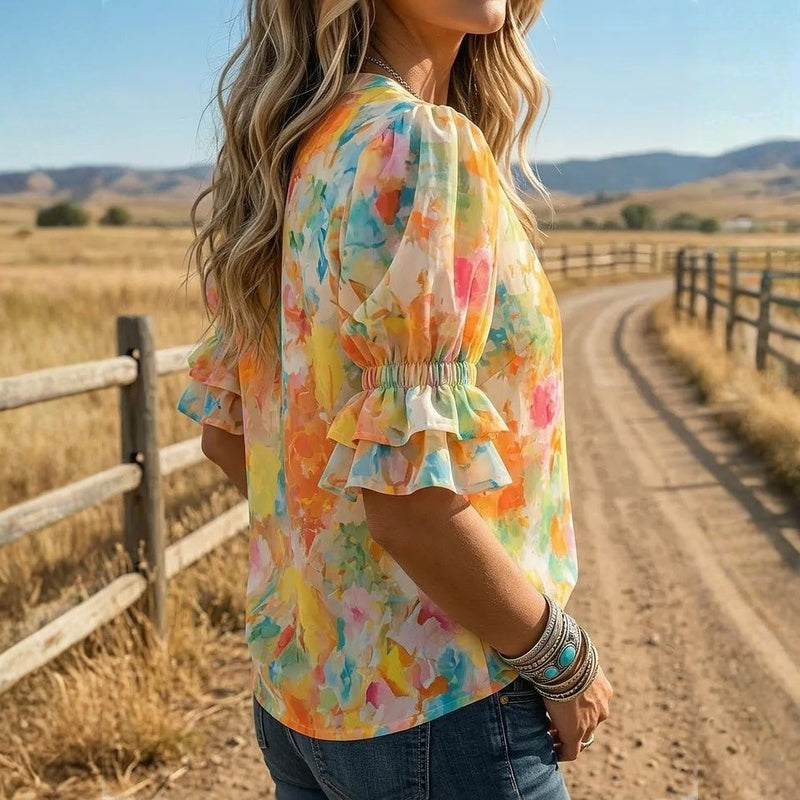 Colorful Casual Blouse