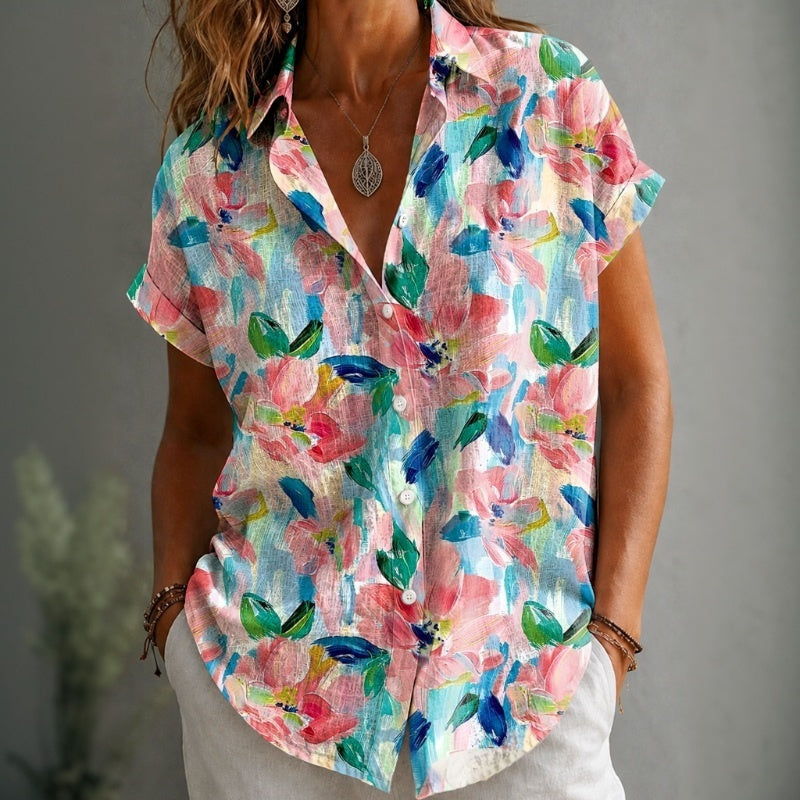 Vintage Floral Print Blouse