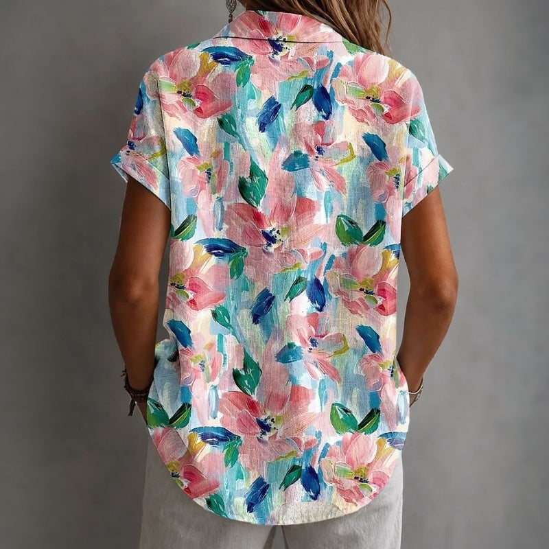 Vintage Floral Print Blouse