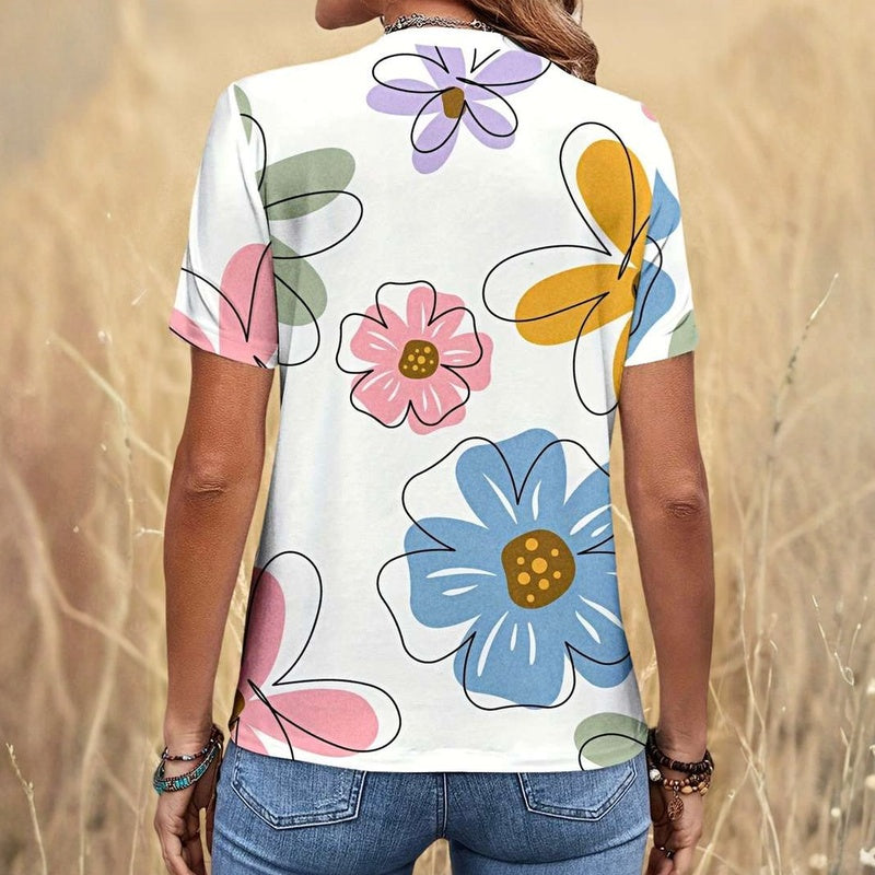Casual Floral Print T-Shirt