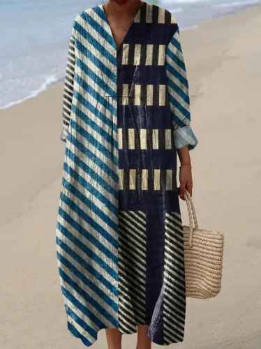 Ashley | Geometric Vintage Summer Maxi Dress