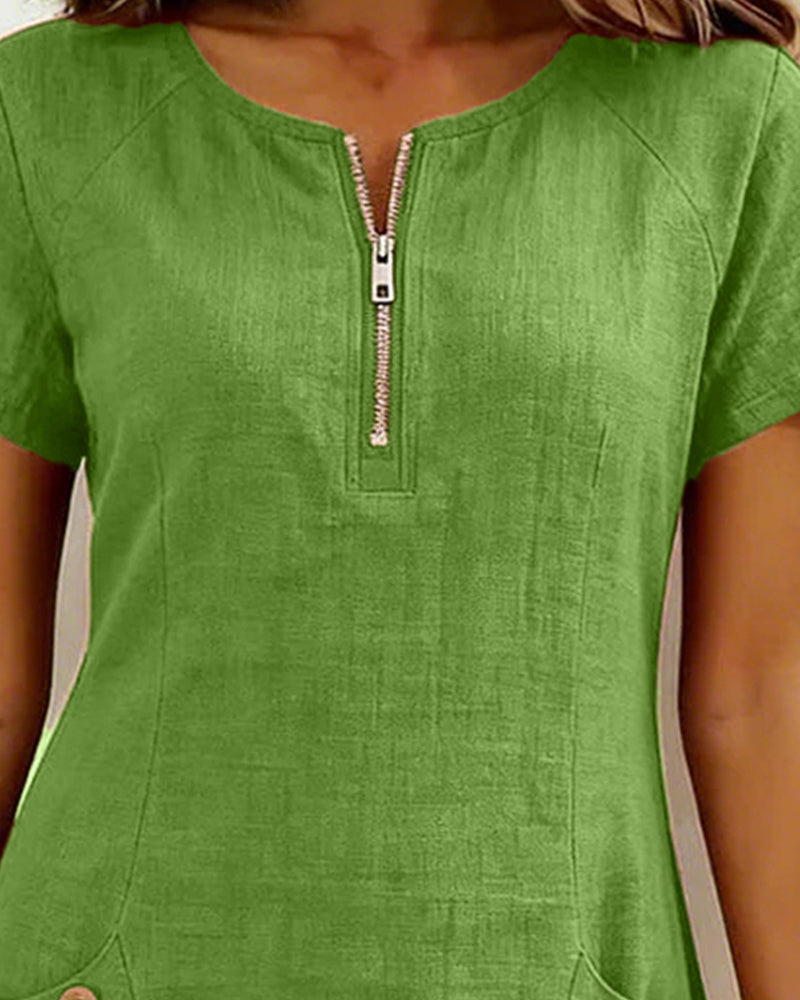 Barbara™ | Linen Zip Dress