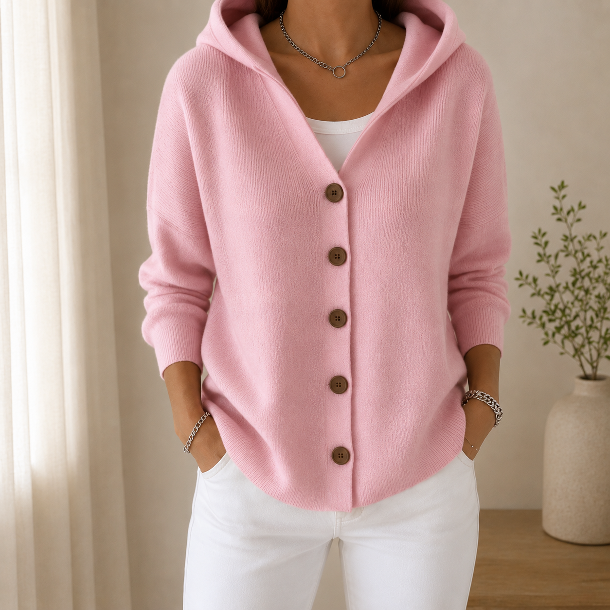 Mila™ | Effortless Comfort - Soft Hooded Knit Cardigan