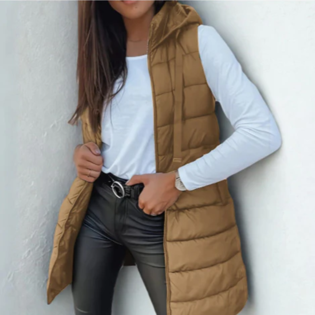 Orlina™ | Casual Sleeveless Long Puffer Vest