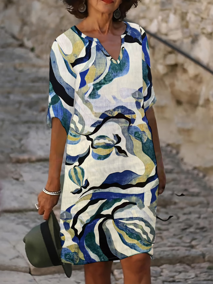 Nahla™ | Artistic Print Casual Everyday Dress