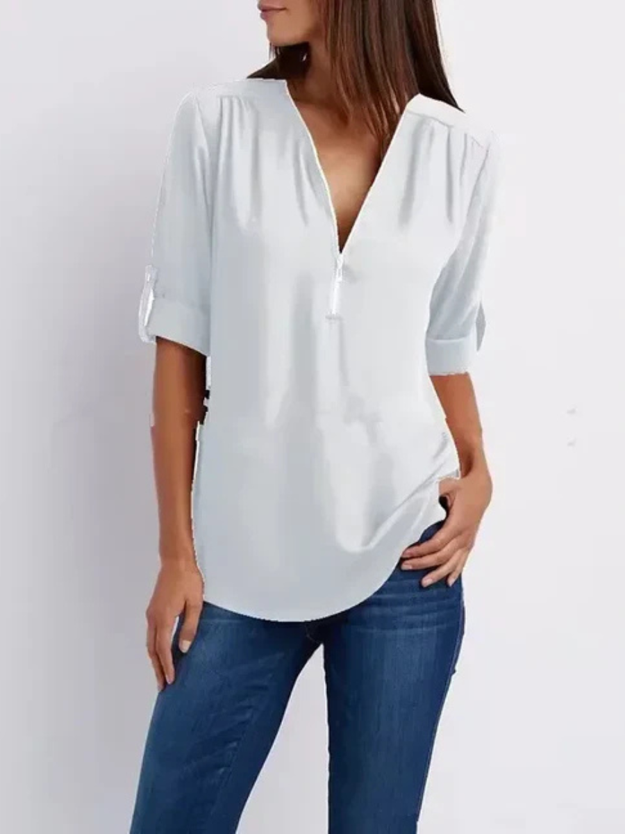 Mariana™ | Casual Everyday Zip Blouse