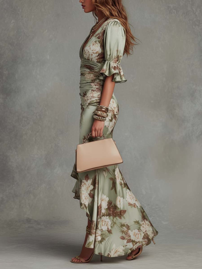 Brenda™ | Asymmetrical Long Satin Dress