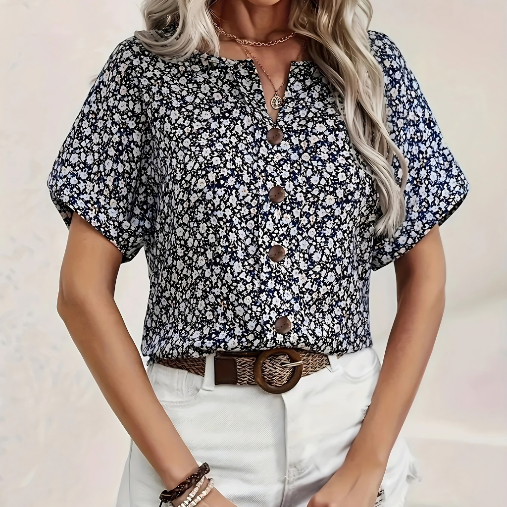Marnie™ | Loose Fit Wrinkle-Free Floral Blouse