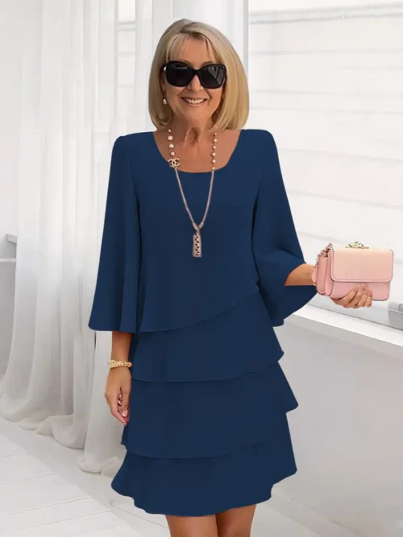 Linda™ | Elegant Ruffled Hem Dress