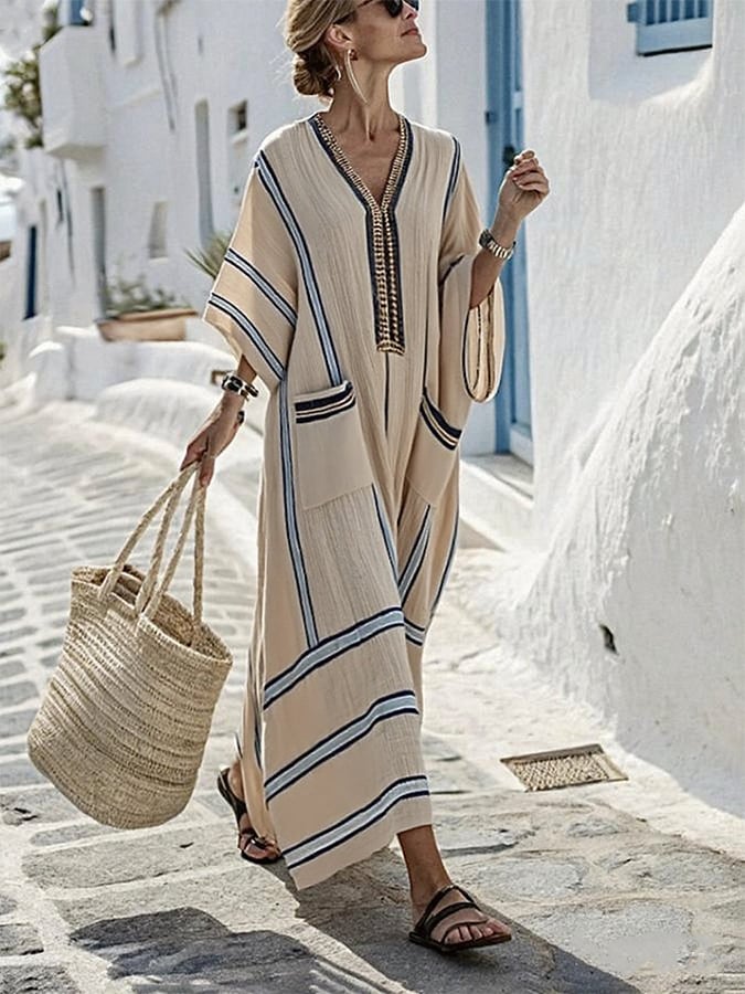 Ladies Loose Striped Dress