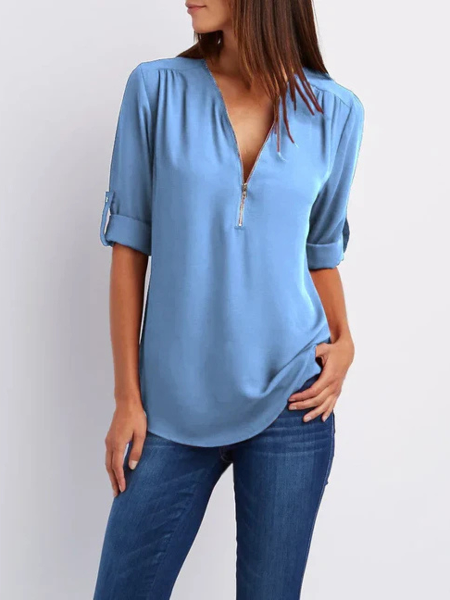 Mariana™ | Casual Everyday Zip Blouse
