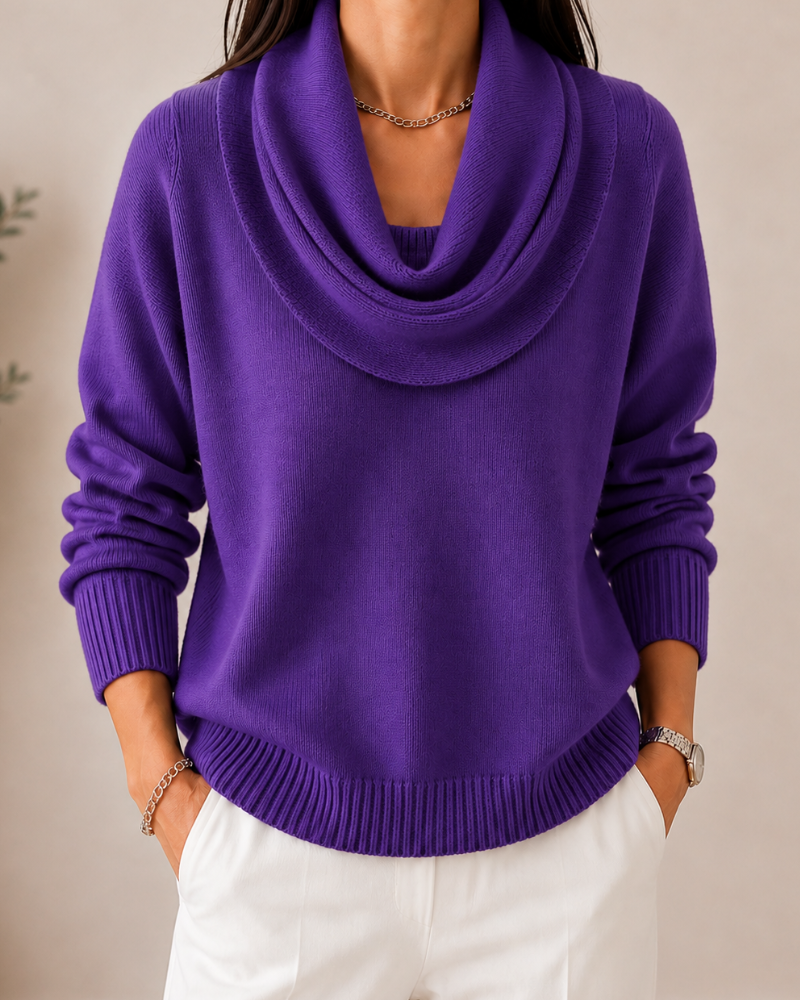 Caralina™ | Elegant Cowl Neck Knit Jumper