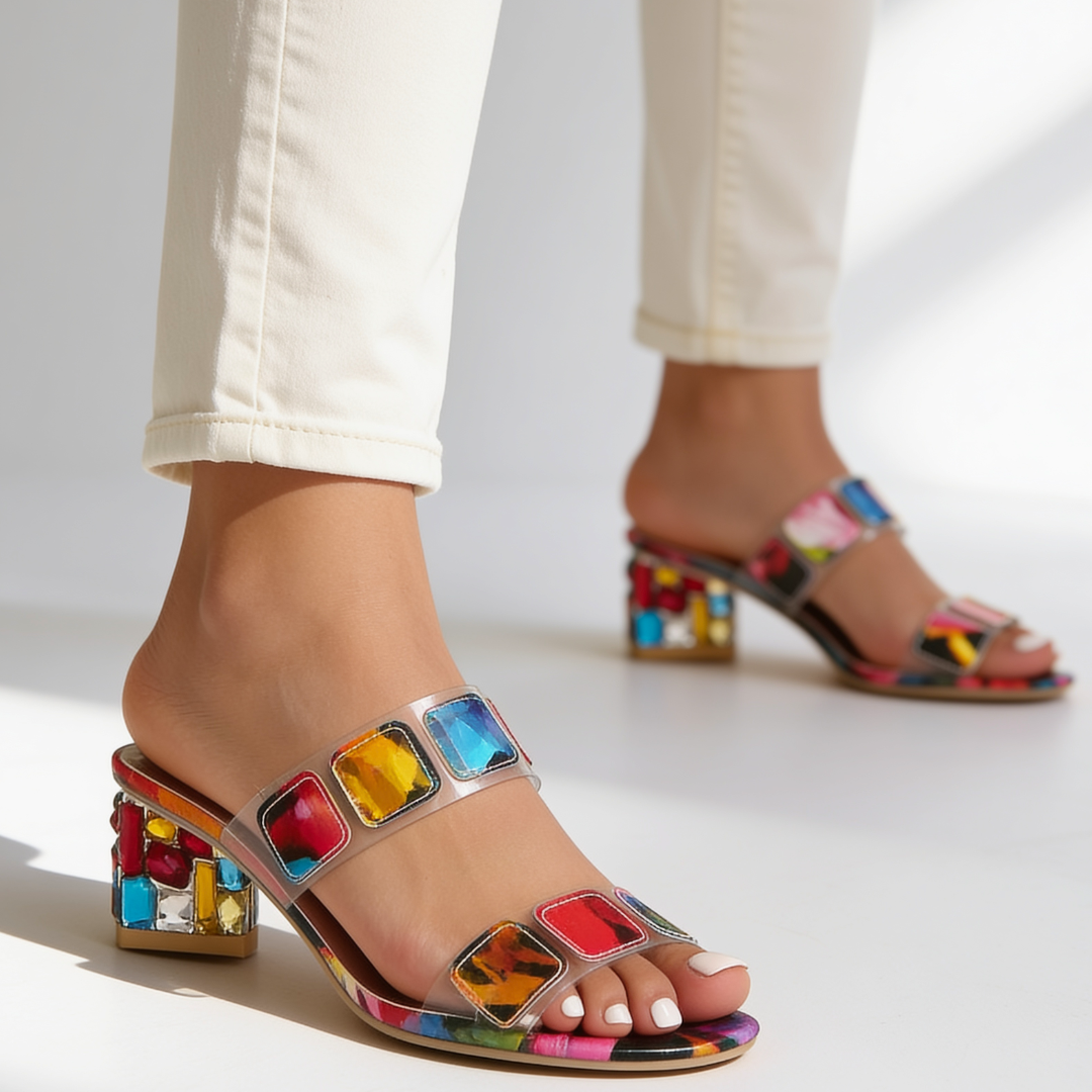 Cassie Jewel Heel Sandals