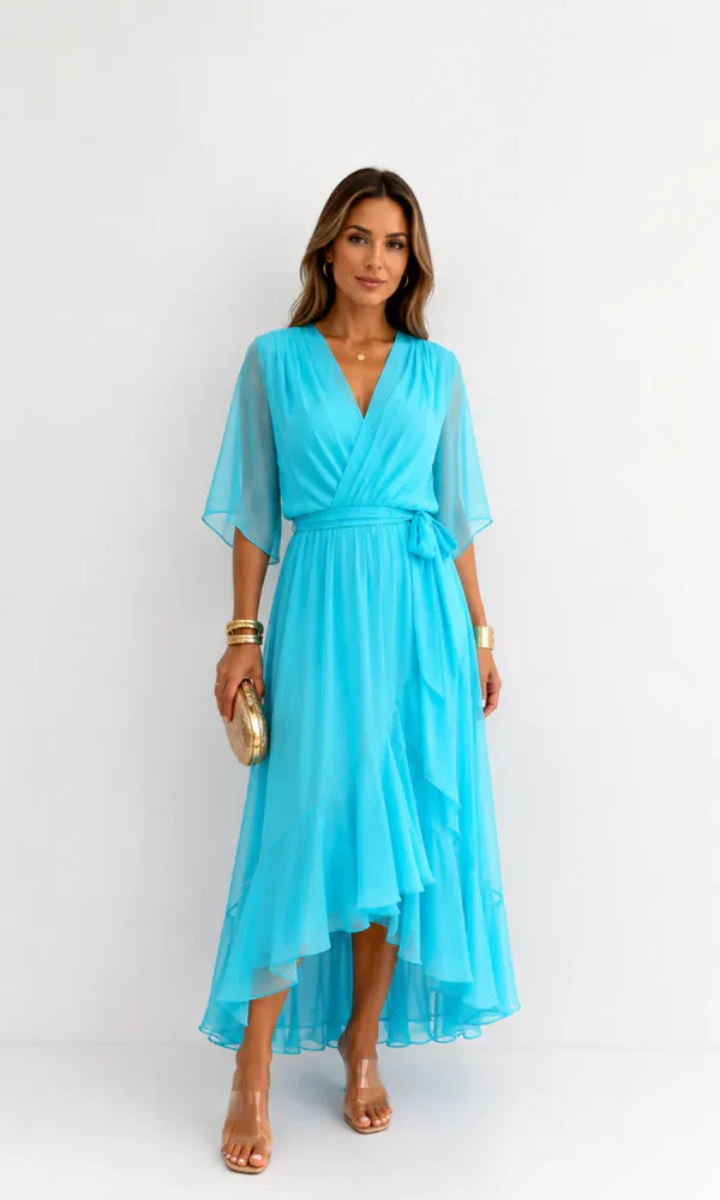 Amoret™ | Elegant Chiffon Wrap Maxi Dress