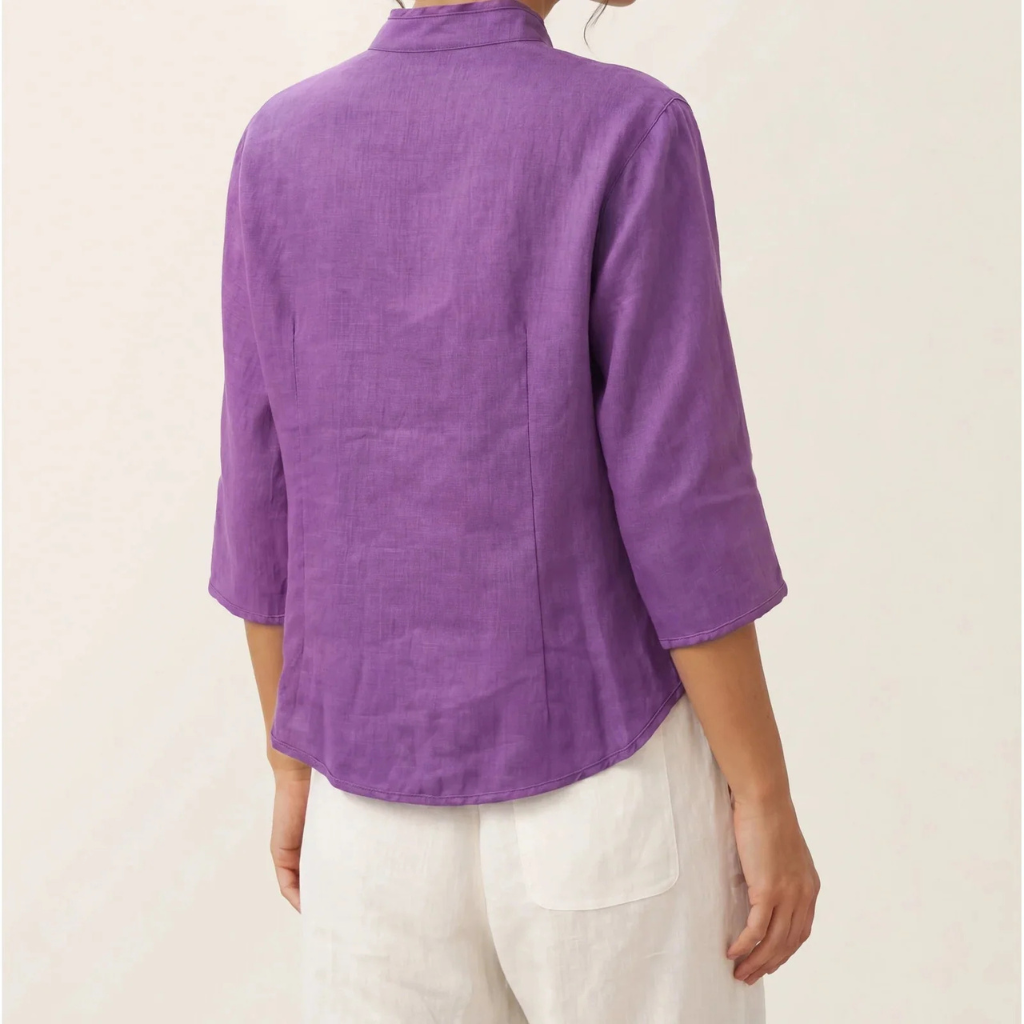Riley™ | Linen Hand Button Fitted Jacket