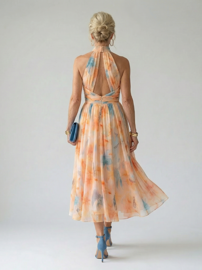 Cindy™ | Soft Halter Midi Dress