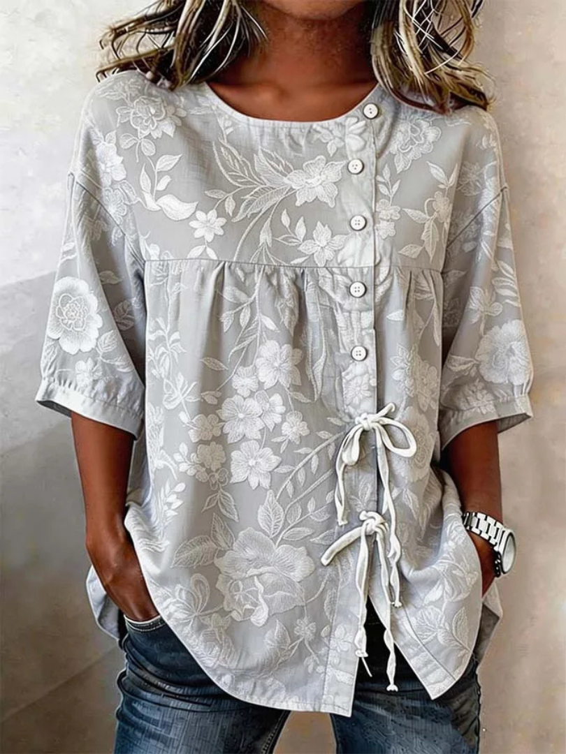Amara™ | Elegant Floral Blouse