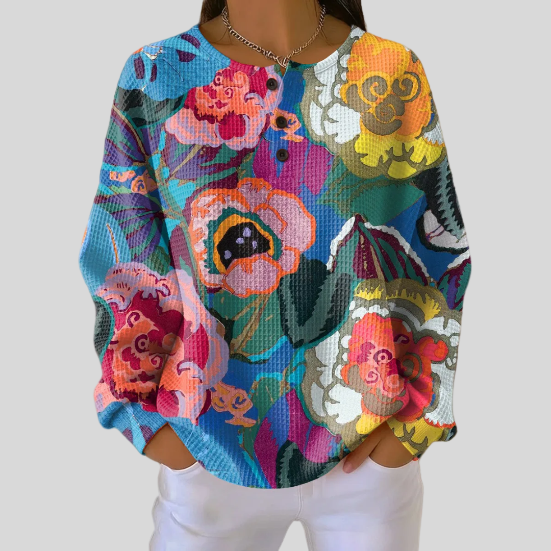 Adorna™ | Colorful Floral Sweatshirt
