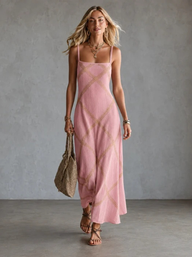 Amelia | Geometric Print Maxi Dress