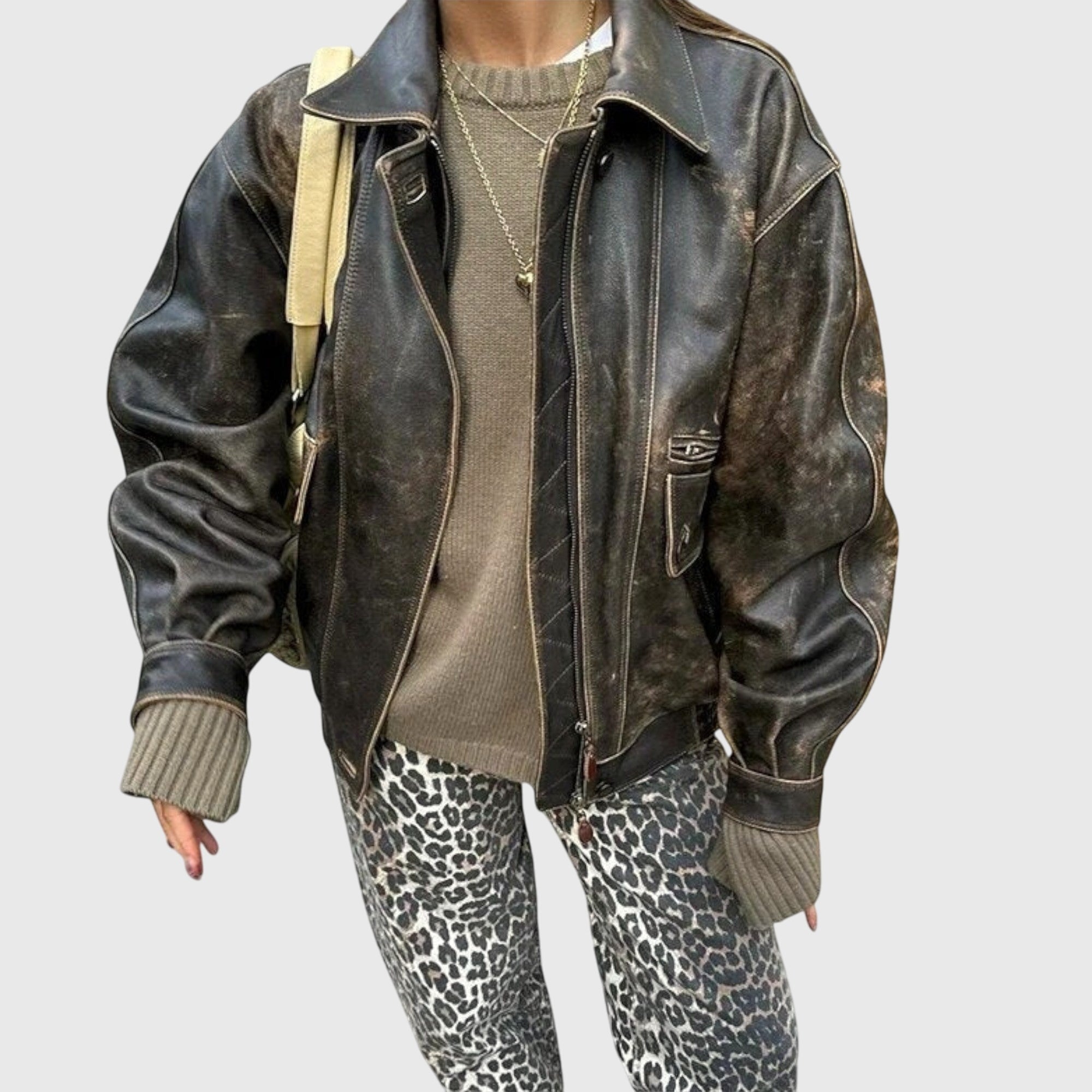 Margaret | Relaxed Animal-Print Jeans