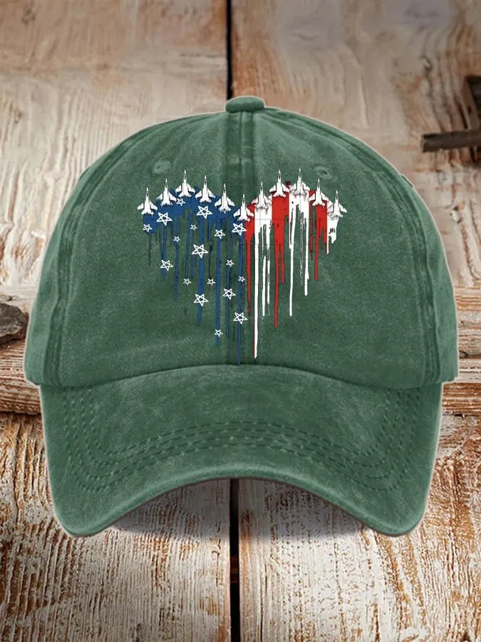 Unisex Distressed Washed Cotton Print Hat