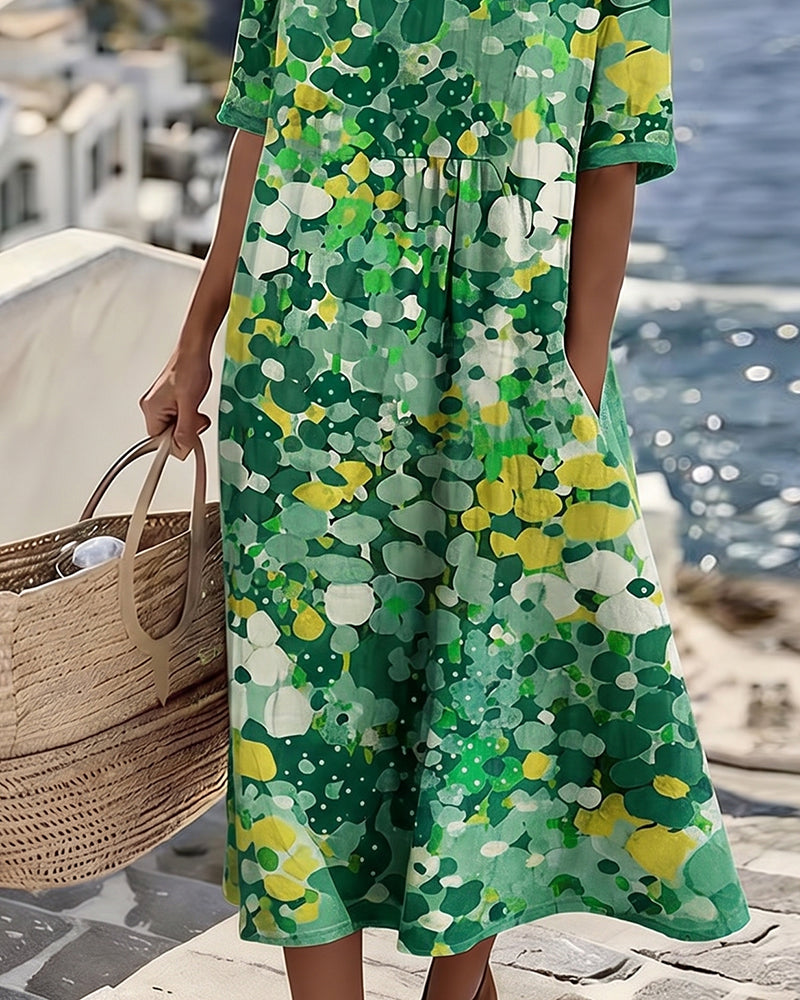 Elena™ | Elegant Floral Summer Midi Dress