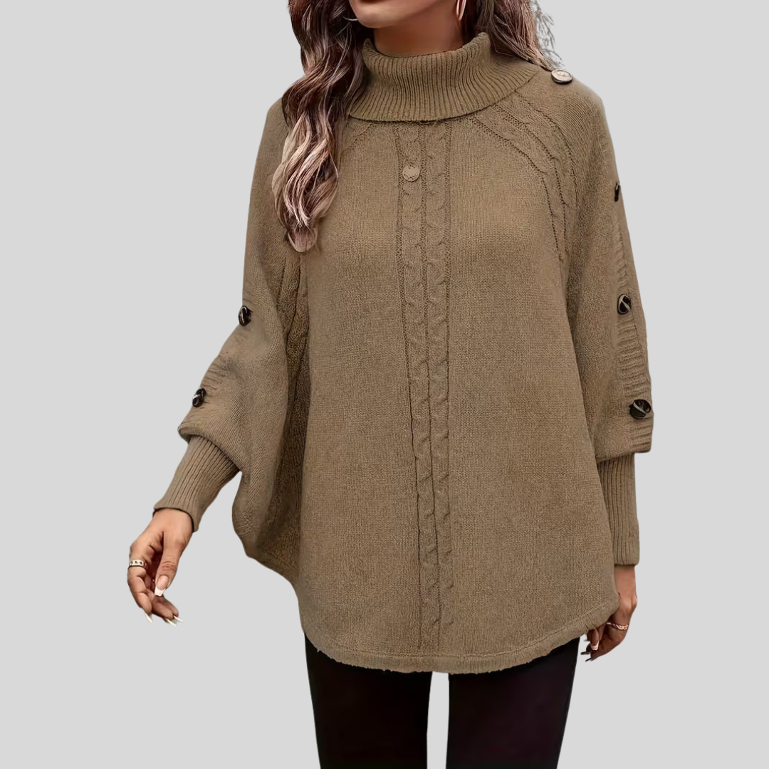 Norelle™ | High-Neck Cable-Knit Sweater