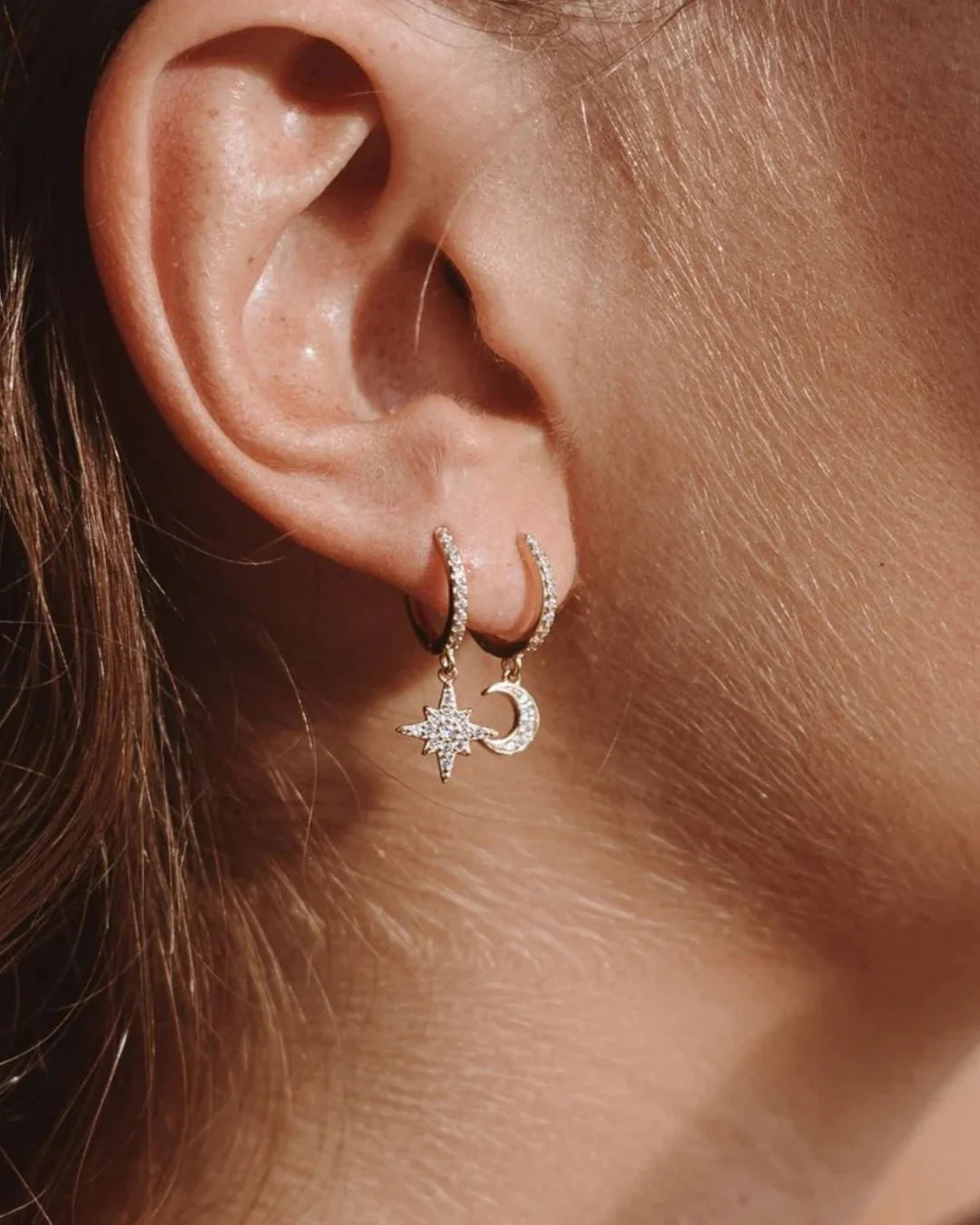 Zora | Sterling Silver Star Hoops