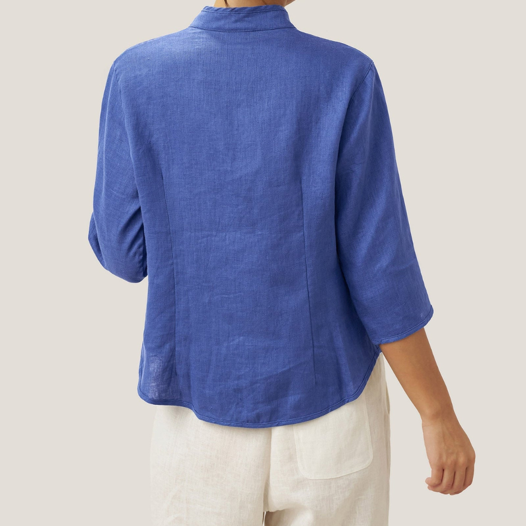 Riley™ | Linen Hand Button Fitted Jacket