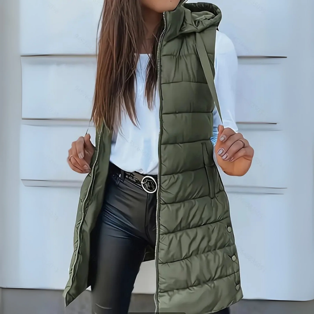 Orlina™ | Casual Sleeveless Long Puffer Vest