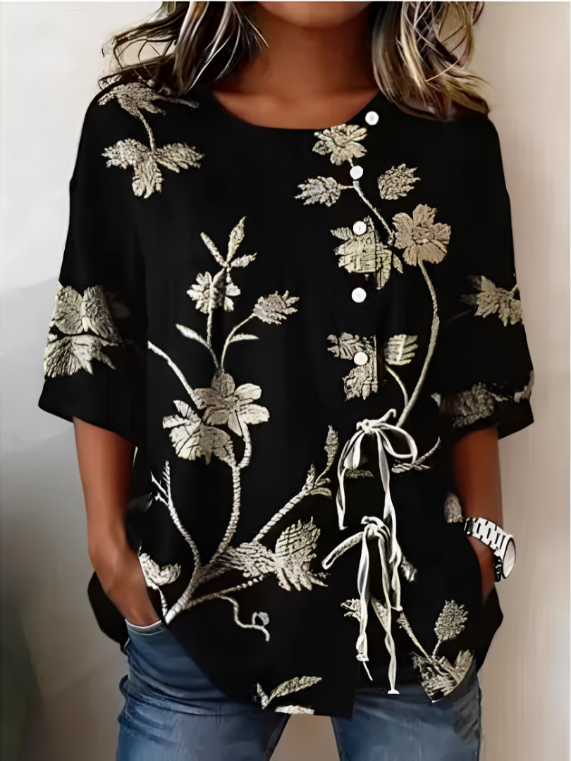 Amara™ | Elegant Floral Blouse