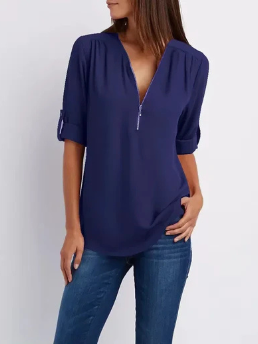 Mariana™ | Casual Everyday Zip Blouse